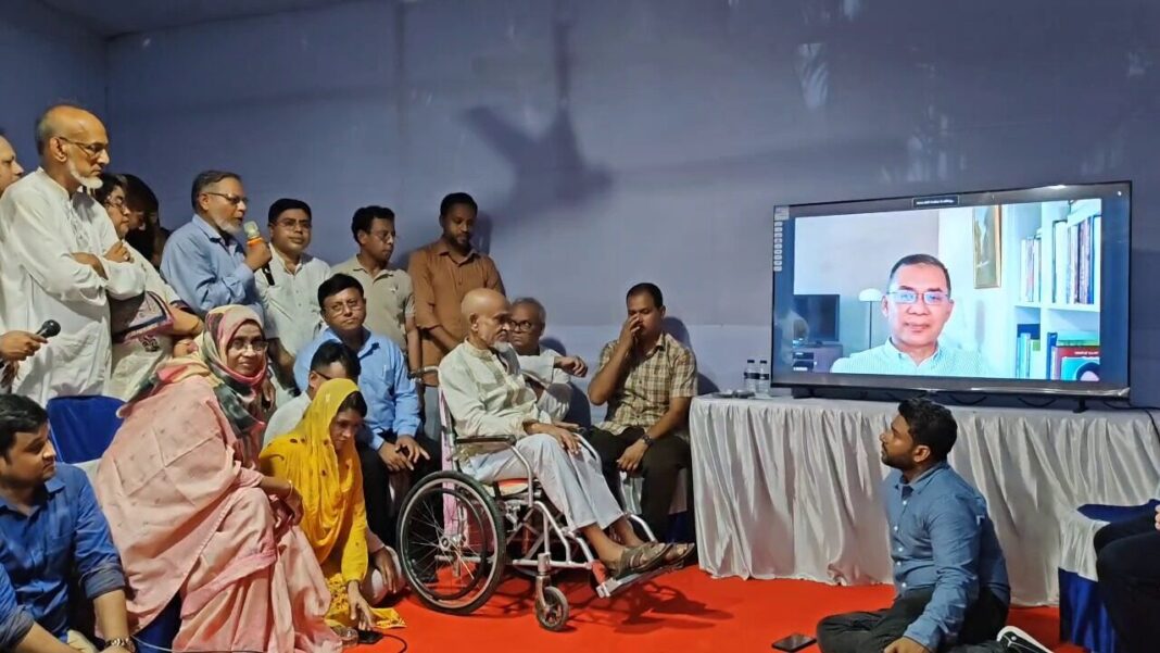 প্রবীণ নেতার ইচ্ছা পূরণে ভার্চুয়ালি সাক্ষাৎ করলেন তারেক রহমান