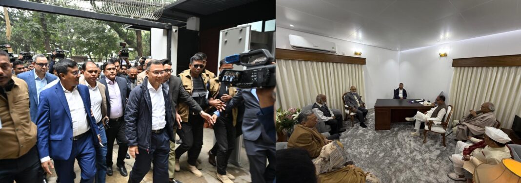 স্বদেশ প্রত্যাবর্তনের পর– প্রথমবার চেয়ারপার্সন কার্যালয়ে তারেক রহমান