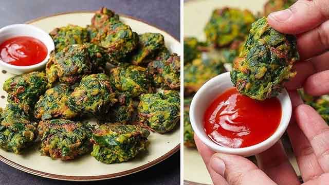 শীতের সন্ধ্যায় পালং শাকের পাকোড়া