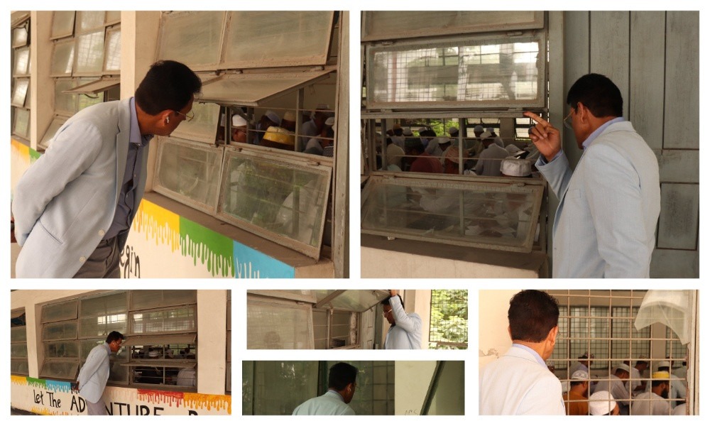 নিয়োগ পরীক্ষার কেন্দ্র পরিদর্শনে শিক্ষামন্ত্রী, দেখলেন জানালার ফাঁক দিয়ে