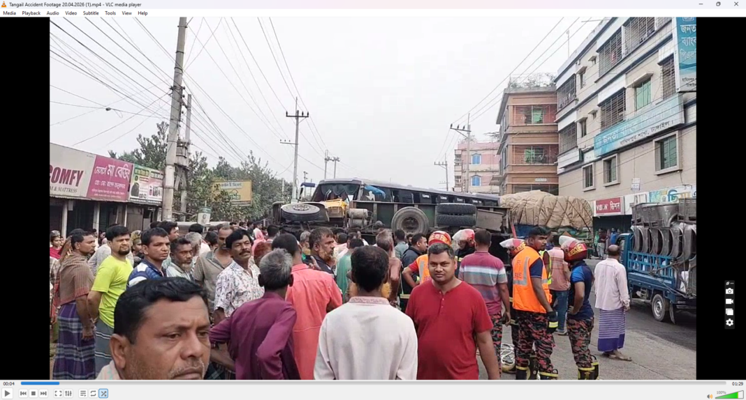 টাঙ্গাইলে বাস-ট্রাকের মুখোমুখি সংঘর্ষে চালক-হেলপার নিহত
