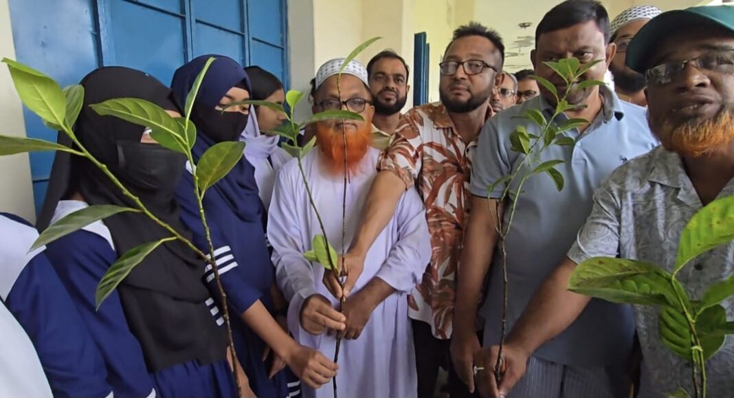 গ্রীন বাংলাদেশ গড়ার লক্ষ্যে বাউফলে সহস্রাধিক শিক্ষার্থীর মাঝে গাছ বিতরণ