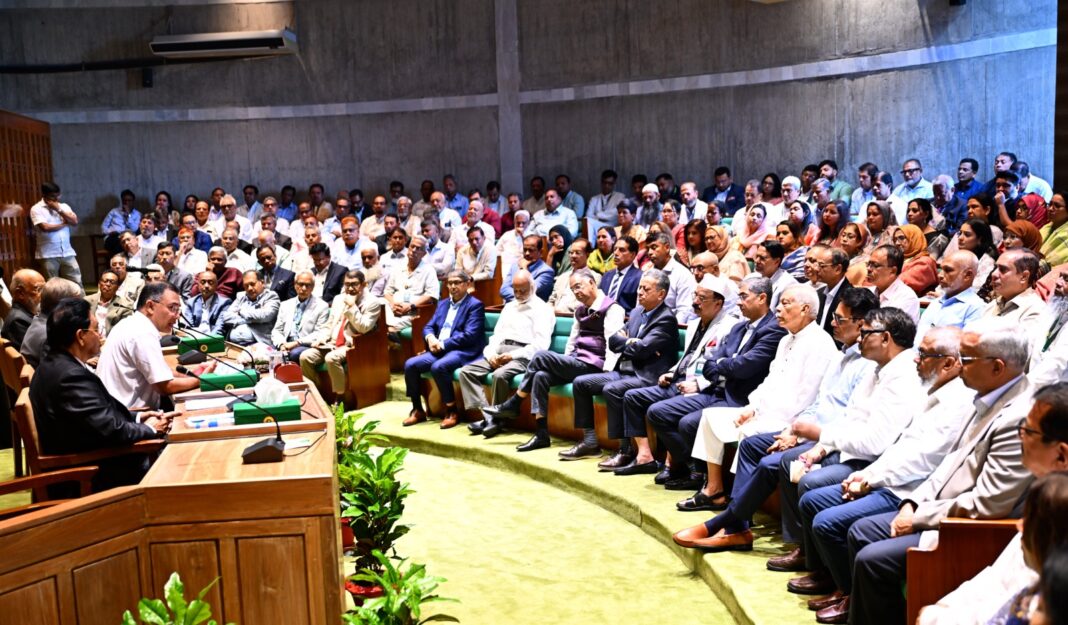 প্রধানমন্ত্রীর সভাপতিত্বে সরকারদলীয় সংসদ সদস্যদের সভা অনুষ্ঠিত প্রধানমন্ত্রী ও সংসদ নেতা তারেক রহমানের সভাপতিত্বে সরকারদলীয় সংসদ সদস্যদের সভা অনুষ্ঠিত